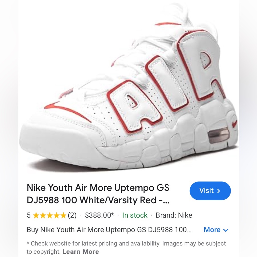Nike Air uptempo red and white - Picture 6 of 6